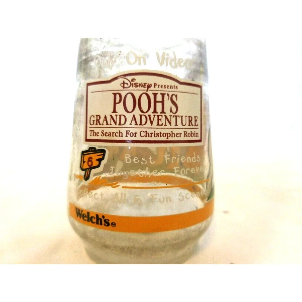 Welch's Disney Winnie The Pooh Jelly Jar Glass Cup Pooh's Grand Adventure